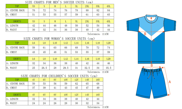 Youth Size Chart For Jerseys