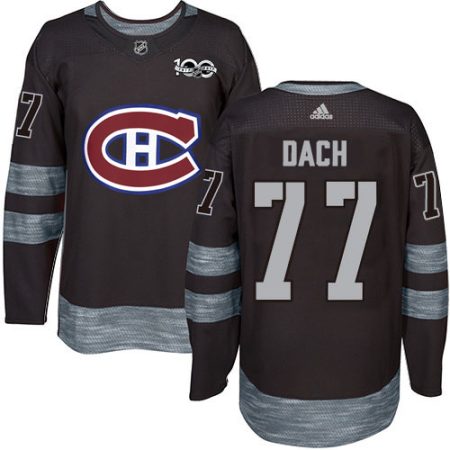 Adidas Canadiens #77 Kirby Dach Black 1917- 2024 100th Anniversary Stitched NHL Jersey