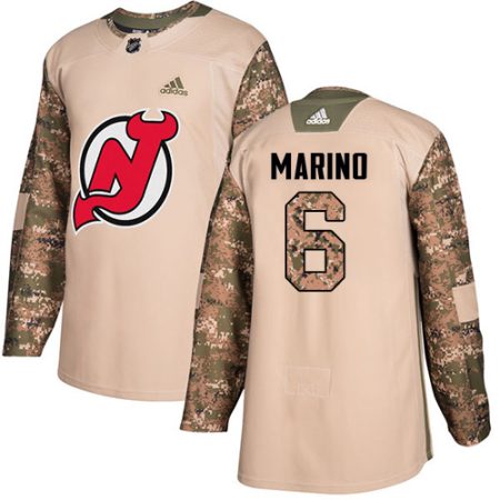 Adidas Devils #6 John Marino Camo Authentic 2024 Veterans Day Stitched NHL Jersey