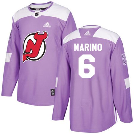 cheap Adidas Devils #6 John Marino Purple Authentic Fights Cancer Stitched NHL Jersey