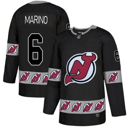 Adidas Devils #6 John Marino Black Authentic Team Logo Fashion Stitched NHL Jersey