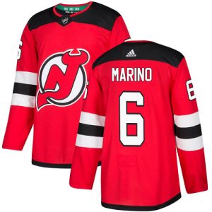 Adidas Devils #6 John Marino Red Home Authentic Stitched NHL Jersey