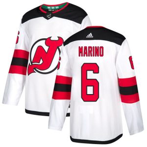 elite Adidas Devils #6 John Marino White Road Authentic Stitched NHL Jersey