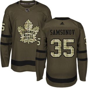 Adidas Maple Leafs #35 Ilya Samsonov Green Salute to Service Stitched NHL Jersey