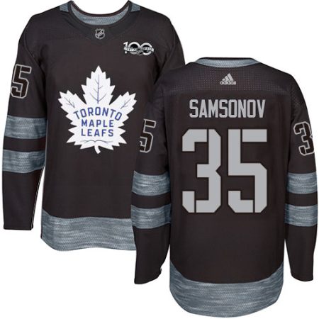 adidas maple leafs #35 ilya samsonov black 1917- 2024 100th anniversary stitched nhl cheap jersey