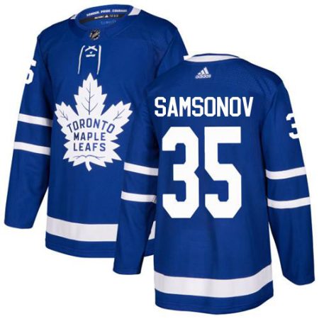 cheap Adidas Maple Leafs #35 Ilya Samsonov Blue Home Authentic Stitched NHL Jersey