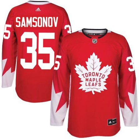 Adidas Maple Leafs #35 Ilya Samsonov Red Team Canada Authentic Stitched NHL Jersey