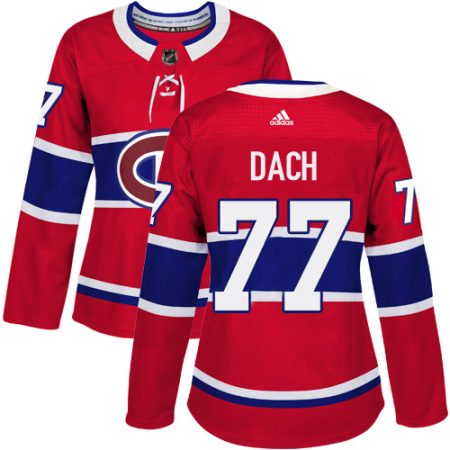 cheap Adidas Canadiens #77 Kirby Dach Red Home Authentic Women's Stitched NHL Jersey