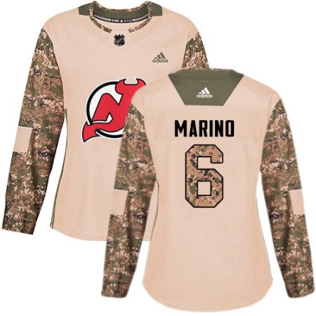 wholesale Adidas Devils #6 John Marino Camo Authentic 2024 Veterans Day Women's Stitched NHL Jersey