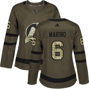 cheap Adidas Devils #6 John Marino Green Salute to Service Women's Stitched NHL Jersey