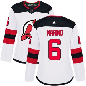 adidas devils #6 john marino white road authentic women's stitched nhl cheap jersey