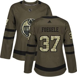 adidas oilers #37 warren foegele green salute to service women's stitched nhl cheap jersey