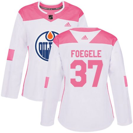 adidas oilers #37 warren foegele white/pink authentic fashion women's stitched nhl cheap jersey