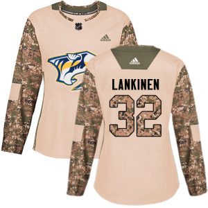 Adidas Predators #32 Kevin Lankinen Camo Authentic 2024 Veterans Day Women's Stitched NHL Jersey