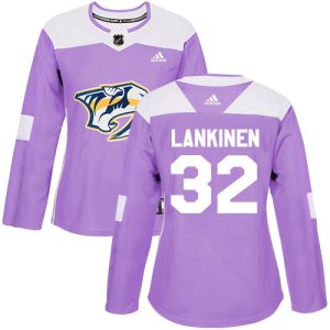 adidas predators #32 kevin lankinen purple authentic fights cancer women's stitched nhl elite jersey