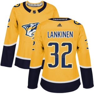 Adidas Predators #32 Kevin Lankinen Yellow Home Authentic Women's Stitched NHL Jersey