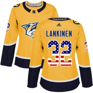 adidas predators #32 kevin lankinen yellow home authentic usa flag women's stitchednhl cheap jersey