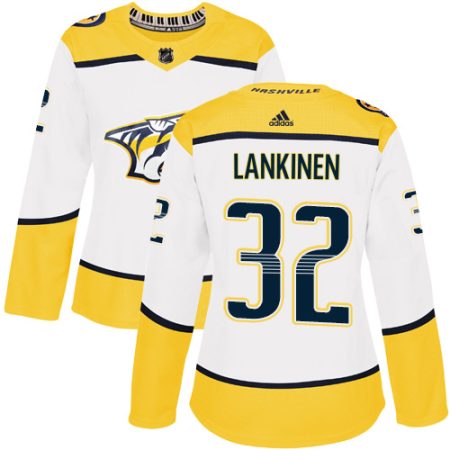 Adidas Predators #32 Kevin Lankinen White Road Authentic Women's Stitched NHL Jersey