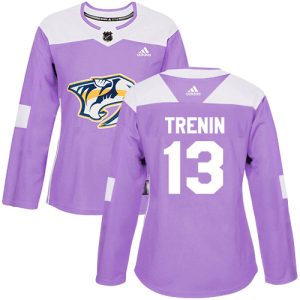 adidas predators #13 yakov trenin purple authentic fights cancer women's stitched nhl cheap jersey