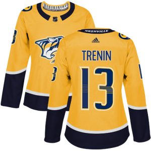 wholesale Adidas Predators #13 Yakov Trenin Yellow Home Authentic Women's Stitched NHL Jersey