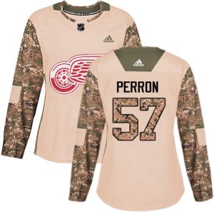 adidas red wings #57 david perron camo authentic 2024 veterans day women's stitched nhl elite jersey