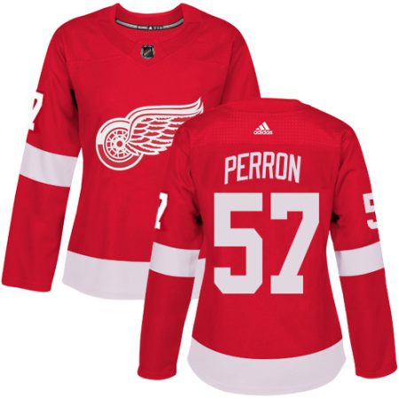 Adidas Red Wings #57 David Perron Red Home Authentic Women's Stitched NHL Jersey