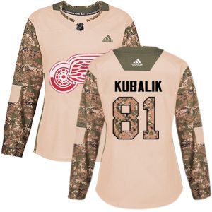 wholesale Adidas Red Wings #81 Dominik Kubalik Camo Authentic 2024 Veterans Day Women's Stitched NHL Jersey