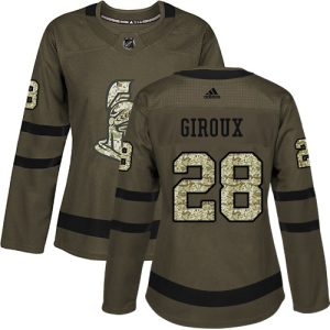 adidas senators #28 claude giroux green salute to service women's stitched nhl elite jersey