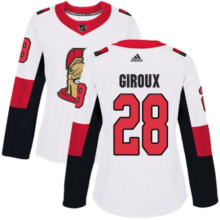 Adidas Senators #28 Claude Giroux White Road Authentic Women's Stitched NHL Jersey