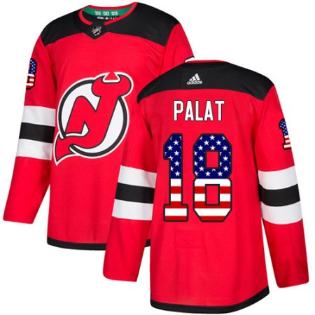 Adidas Devils #18 Ondrej Palat Red Home Authentic USA Flag Stitched Youth NHL Jersey