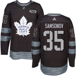 wholesale Adidas Maple Leafs #35 Ilya Samsonov Black 1917- 2024 100th Anniversary Stitched Youth NHL Jersey