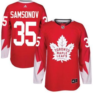 adidas maple leafs #35 ilya samsonov red team canada authentic stitched youth nhl cheap jersey