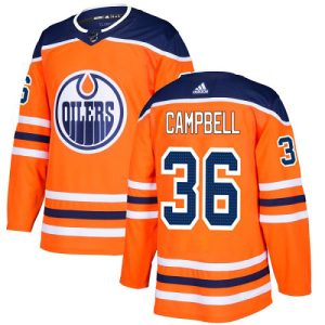 Adidas Oilers #36 Jack Campbell Orange Home Authentic Stitched Youth NHL Jersey