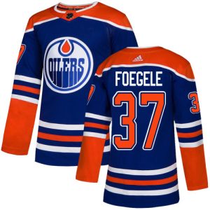 wholesale Adidas Oilers #37 Warren Foegele Royal Alternate Authentic Stitched Youth NHL Jersey