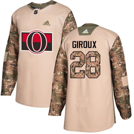 Adidas Senators #28 Claude Giroux Camo Authentic 2024 Veterans Day Stitched Youth NHL Jersey