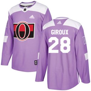 Adidas Senators #28 Claude Giroux Purple Authentic Fights Cancer Stitched Youth NHL Jersey