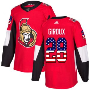 Adidas Senators #28 Claude Giroux Red Home Authentic USA Flag Stitched Youth NHL Jersey