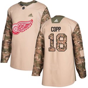 Adidas Red Wings #18 Andrew Copp Camo Authentic 2024 Veterans Day Stitched Youth NHL Jersey