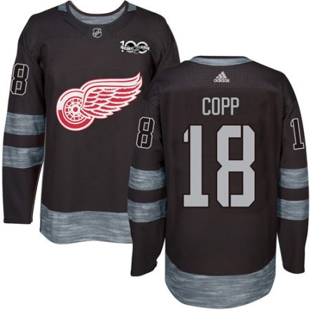 adidas red wings #18 andrew copp black 1917- 2024 100th anniversary stitched youth nhl cheap jersey