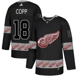 Adidas Red Wings #18 Andrew Copp Black Authentic Team Logo Fashion Stitched Youth NHL Jersey