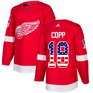 elite Adidas Red Wings #18 Andrew Copp Red Home Authentic USA Flag Stitched Youth NHL Jersey