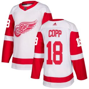 elite Adidas Red Wings #18 Andrew Copp White Road Authentic Stitched Youth NHL Jersey