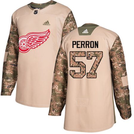 Adidas Red Wings #57 David Perron Camo Authentic 2024 Veterans Day Stitched Youth NHL Jersey