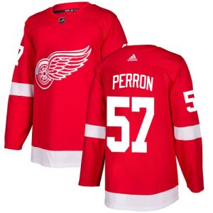 wholesale Adidas Red Wings #57 David Perron Red Home Authentic Stitched Youth NHL Jersey