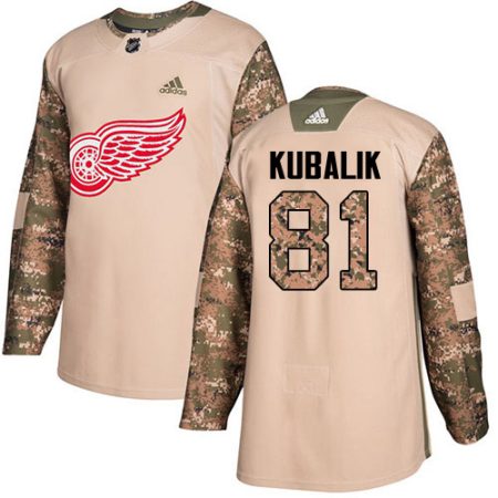 elite Adidas Red Wings #81 Dominik Kubalik Camo Authentic 2024 Veterans Day Stitched Youth NHL Jersey