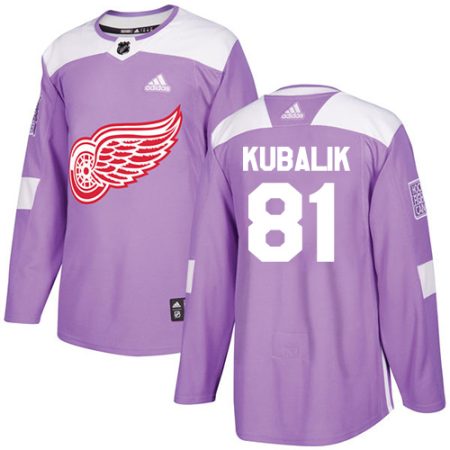 cheap Adidas Red Wings #81 Dominik Kubalik Purple Authentic Fights Cancer Stitched Youth NHL Jersey