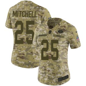 49ers #25 elijah mitchell camo women's stitched nfl limited 2024 salute to service elite jersey