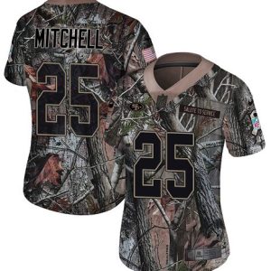 cheap 49ers #25 Elijah Mitchell Camo Women's Stitched NFL Limited Rush Realtree Jersey