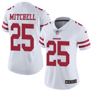 wholesale 49ers #25 Elijah Mitchell White Women's Stitched NFL Vapor Untouchable Limited Jersey