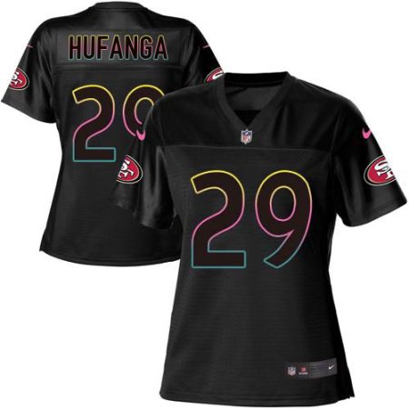 cheap 49ers #29 Talanoa Hufanga Black Women's NFL Fashion Game Jersey